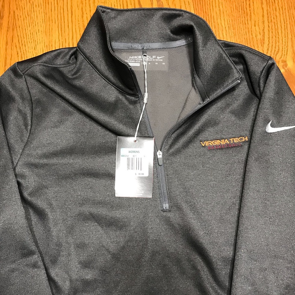 Virginia Tech 3/4 zip grey pull over XL